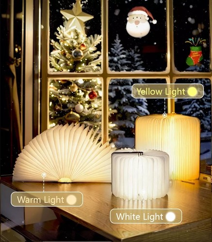 Wooden folding book lamp - wooden,