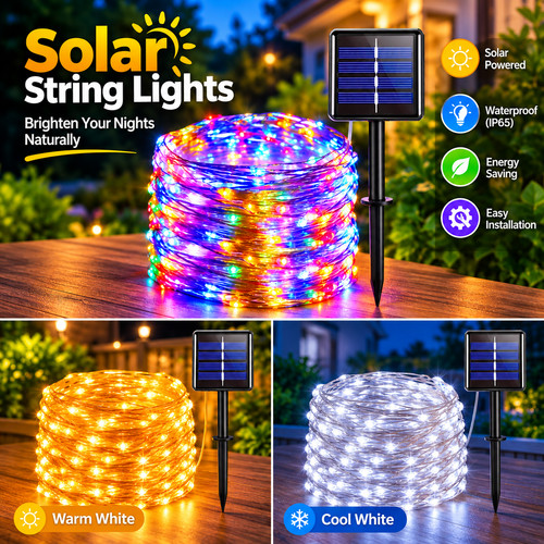 Led solar string light lights - solar,