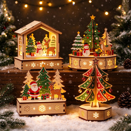 Wooden christmas puzzle night - christmas,