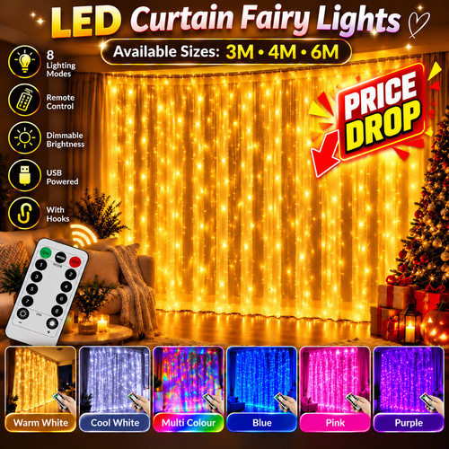 Led curtain string - 4m,